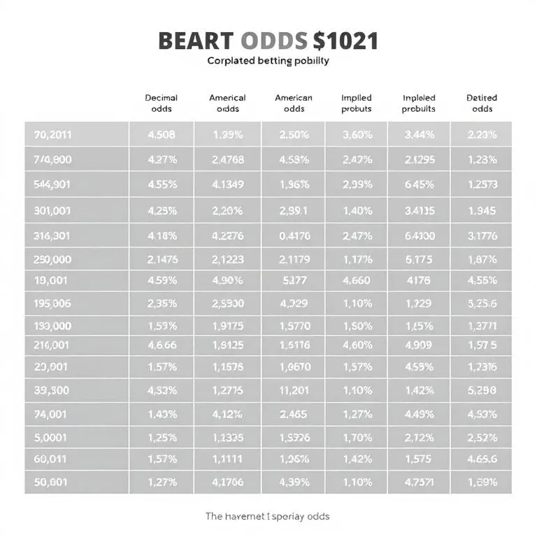 odds comparison chart